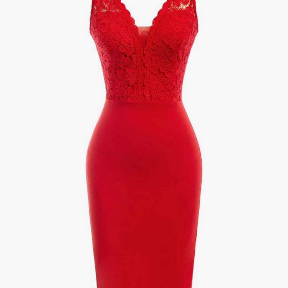 Grace Karin Red Midi Dress